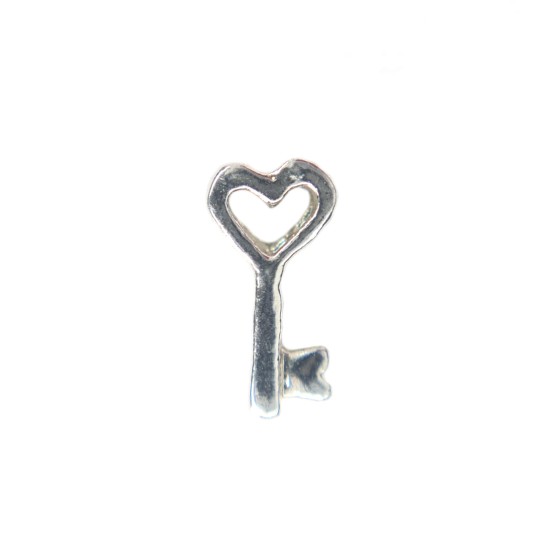 Silver key charm