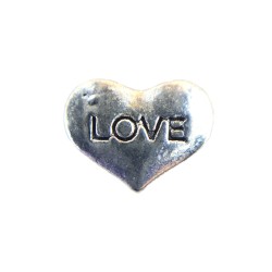 Silver love heart charm