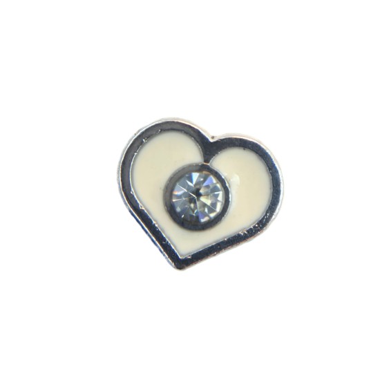 White crystal heart charm