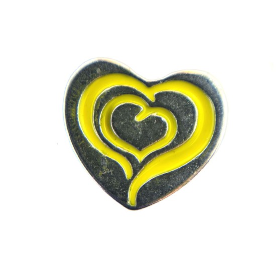 Yellow swirl heart charm