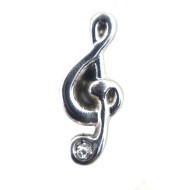 Silver treble clef charm