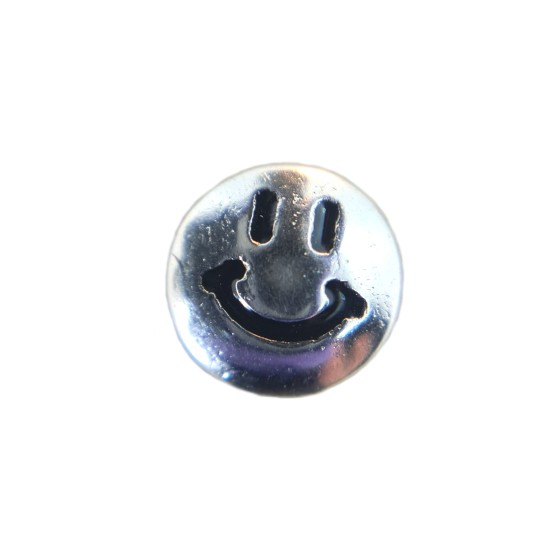 Silver smiley face charm