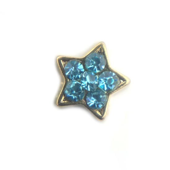 Blue crystal star charm