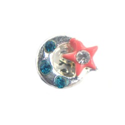 moon and red star charm