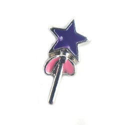 Purple wand star charm