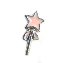 Pale pink star wand charm