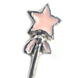 Pale pink star wand charm