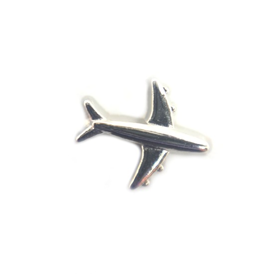 Silver plane charm