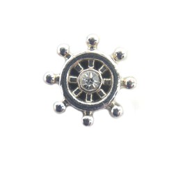 Silver ships wheel charm