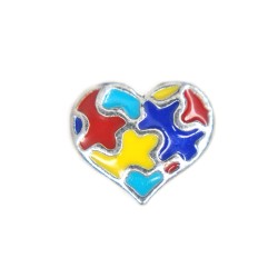 Autism awareness heart charm