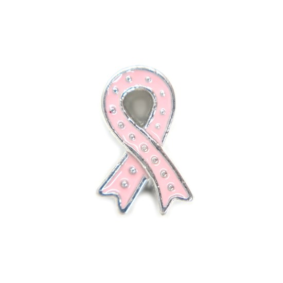 Pink dotted awareness ribbon