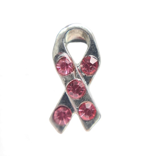 Pink crystal awareness ribbon