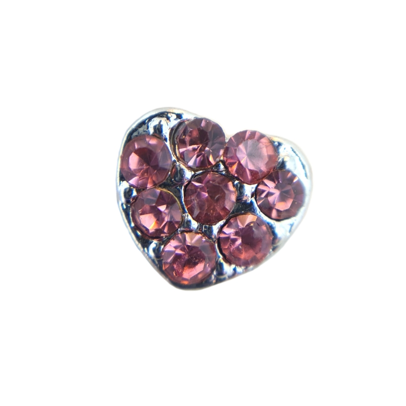 Pink Crystal Heart Charm Pink Crystal Heart Charm