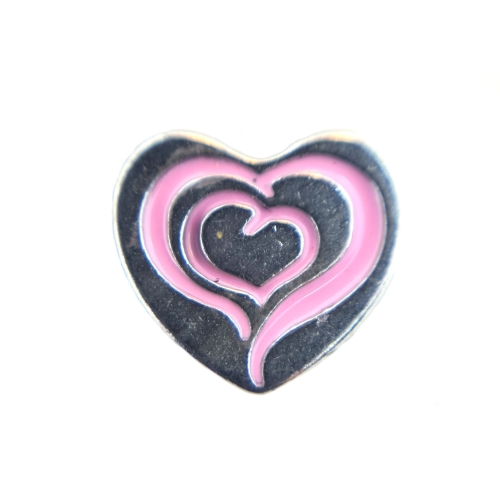 Pink Swirl Heart Charm