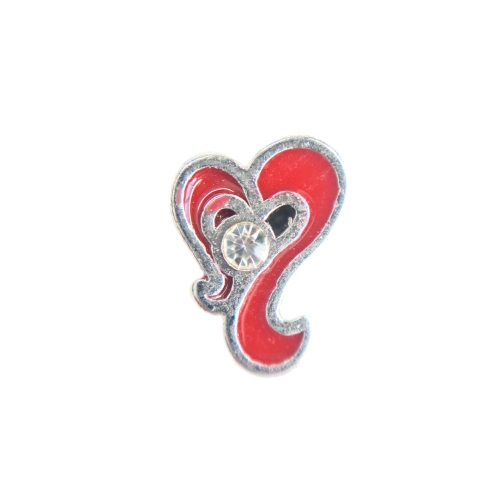 Red Heart Crystal Charm