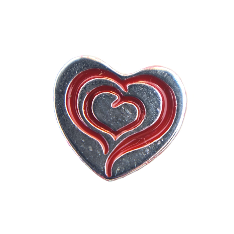 Red Swirl Heart Charm