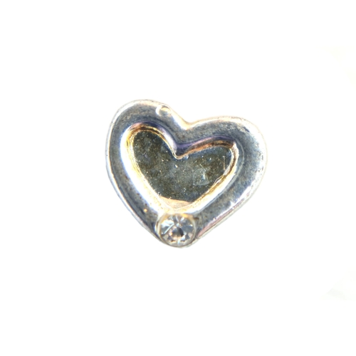 Silver Solid Heart Charm