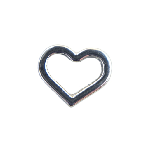 Silver Hollow Heart Charm