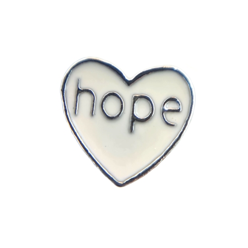 White hope heart charm