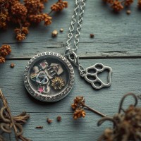 30mm Crystal round locket necklace