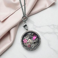 30mm Stainless steel Crystal round locket