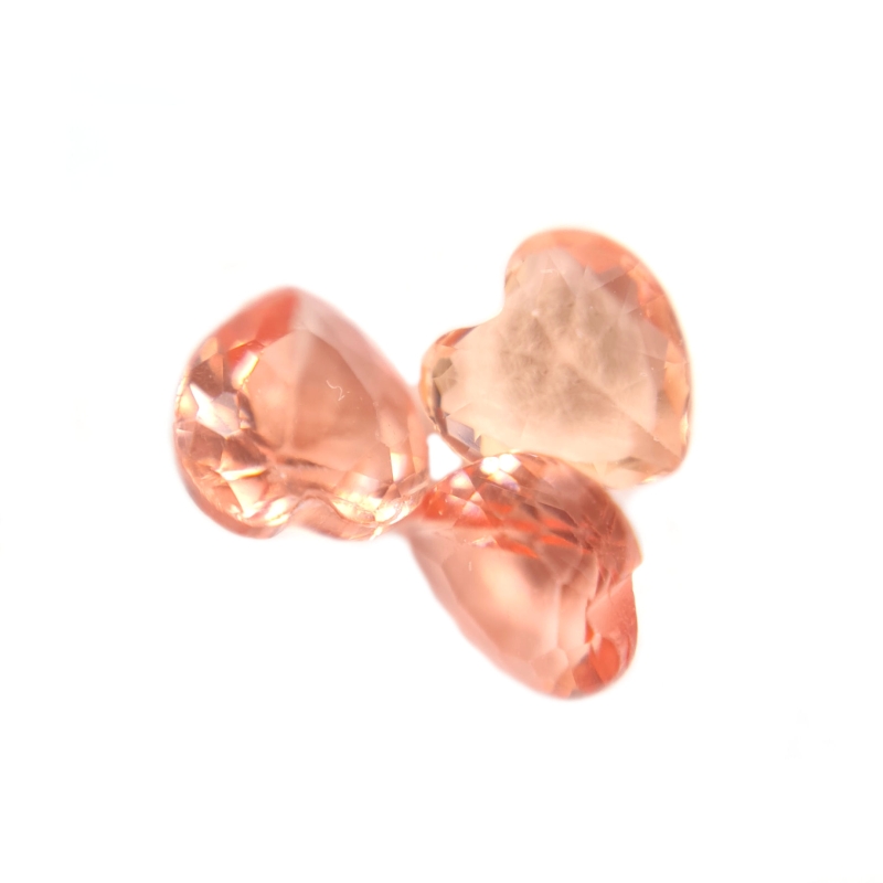 Dark Peach Heart Gems