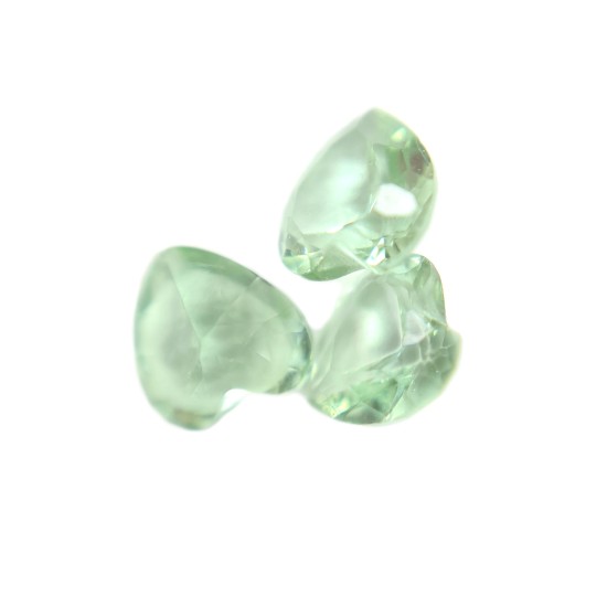 Mint green heart gems