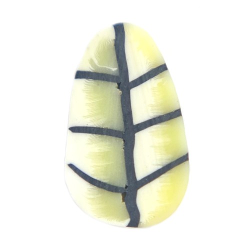 Olive Green And White Polymer Leaf