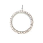 30mm Crystal round locket necklace