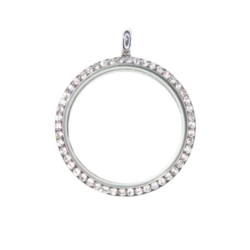 30mm Stainless steel Crystal round locket