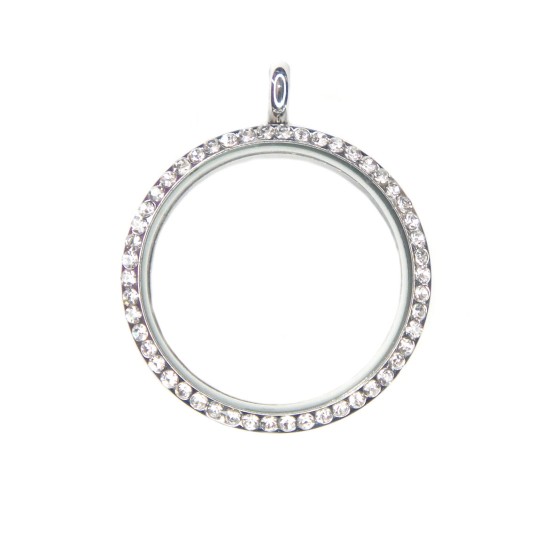 30mm Stainless steel Crystal round locket