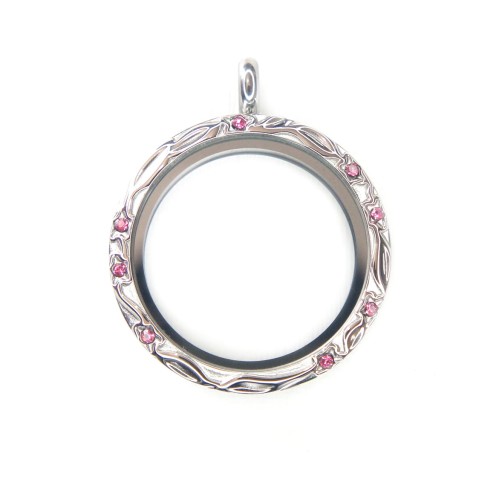 30mm Stainless steel flower round locket 