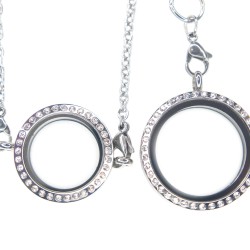 Duo stainless steel locket necklace