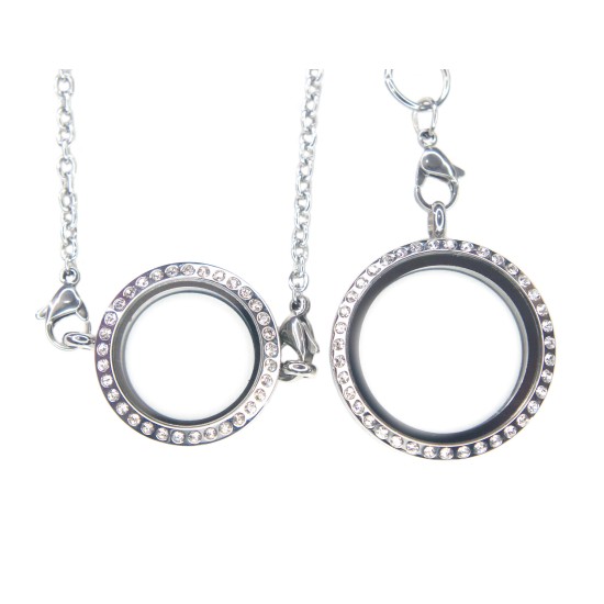 Duo stainless steel locket necklace