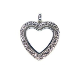 Filigree heart locket necklace