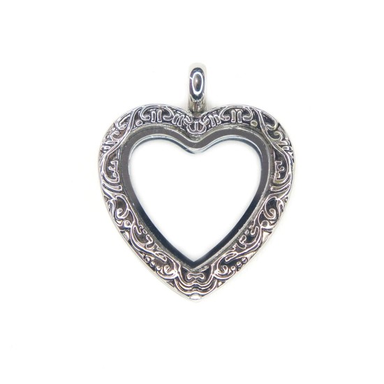 Filigree heart locket necklace