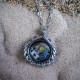 Crystal shell locket necklace