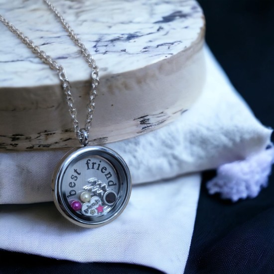 30mm Smooth round locket necklace