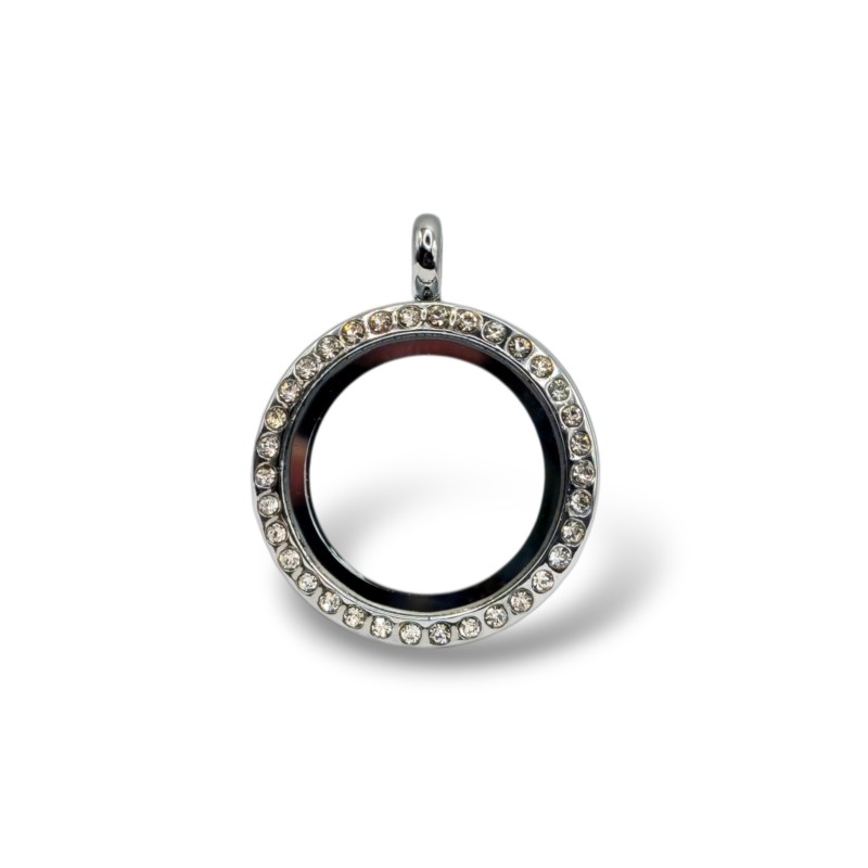 Small Crystal Locket Necklace Small Crystal Locket Necklace