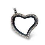 Crystal Heart Locket Necklace