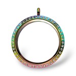 35mm Stainless Steel Rainbow Round Locket 