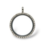 30mm Stainless Steel Crystal Round Locket