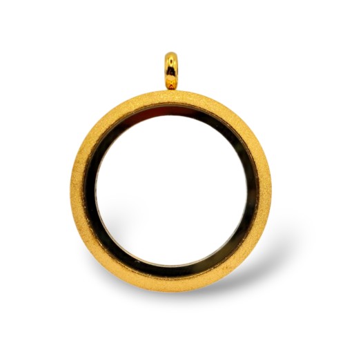 Gold Glitter Locket Necklace