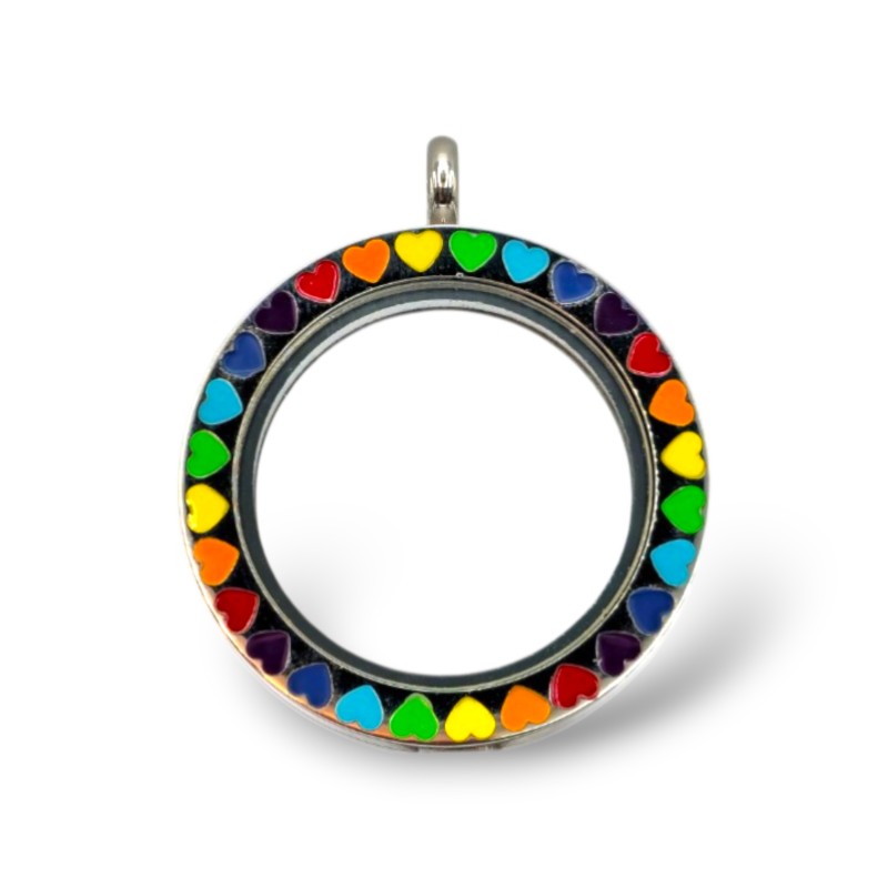 30mm Stainless Steel Heart Enamel Locket 