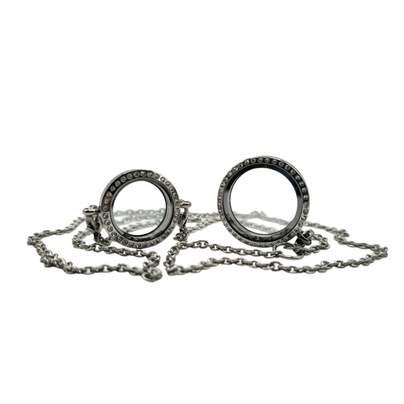 Duo stainless steel locket necklace