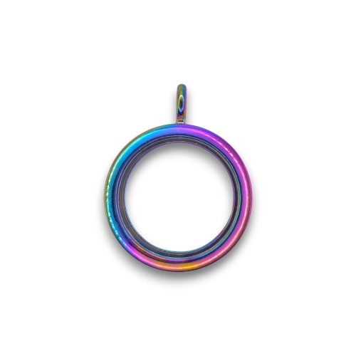 30mm Smooth Rainbow Memory Locket