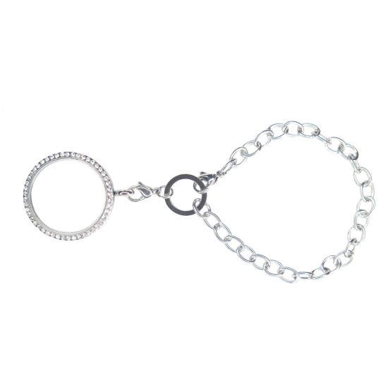 Crystal round O ring bracelet