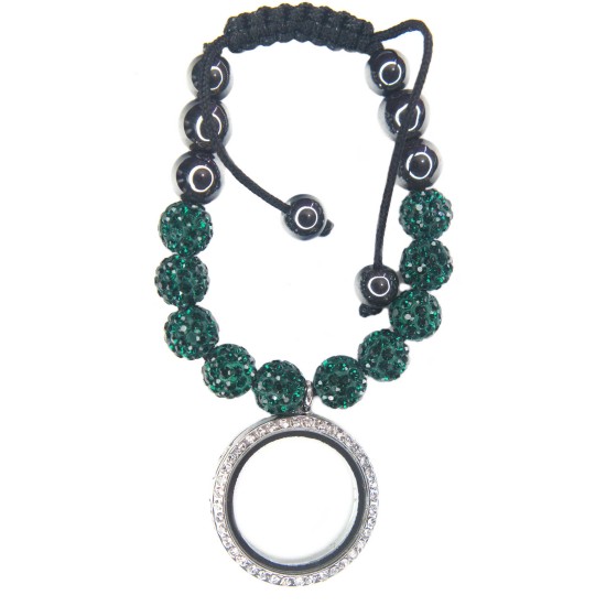 Dark green shambala bracelet