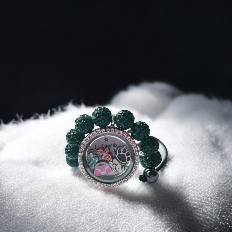 Dark Green Shambala Bracelet