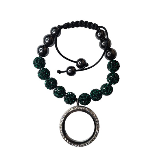 Dark green shambala bracelet